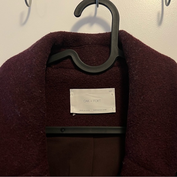 Oak + Fort Wine Burgundy Wool Coat - Picture 2 of 4